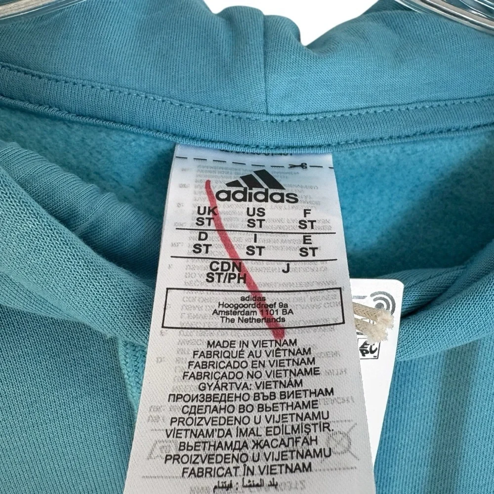 ADIDAS Teal Blue Hoodie Size Medium — NEW WITH TAG!!!!